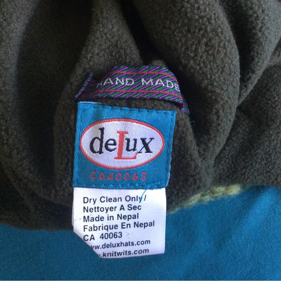 Delux Wool Blend Sock Monkey Pilot Toque Hat Hand made Green NWT - Picture 9 of 10